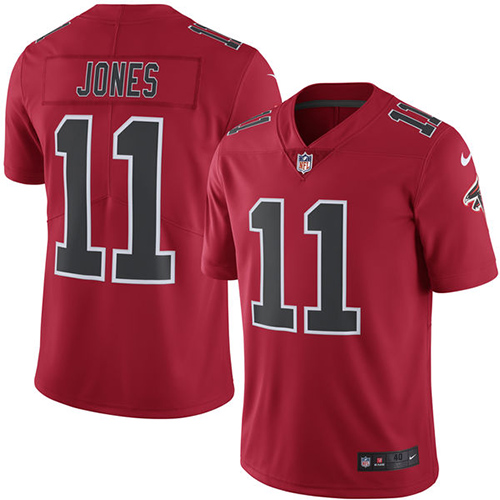 Men's Elite Julio Jones Nike Jersey Red - #11 Rush NFL Atlanta Falcons